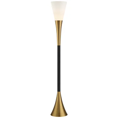 Possini Euro Design Possini Euro Piazza 72 1/2" Brass And Black Torchiere Floor Lamp