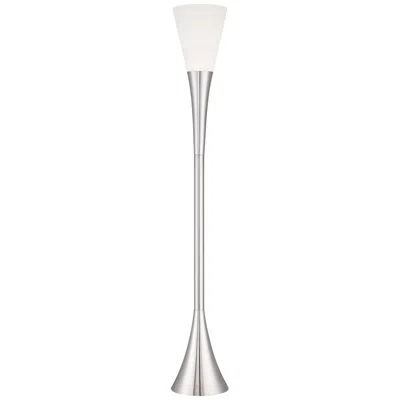 Possini Euro Design Possini Euro Piazza 72 1/2" Brushed Nickel Modern Torchiere Floor Lamp