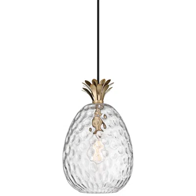 Possini Euro Design Possini Euro Pineapple 10"w Warm Brass Hammered Glass Pendant Light