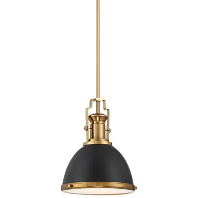 Possini Euro Design Possini Euro Posey 9 1/2" Wide Black And Brass Dome Mini Pendant