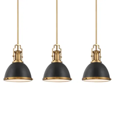Possini Euro Design Possini Euro Posey 9 1/2"w Black And Brass Dome Mini Pendant Set Of 3