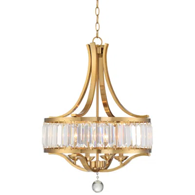 Possini Euro Design Possini Euro Prava 21 1/2" Classic Brass 4-light Crystal Chandelier