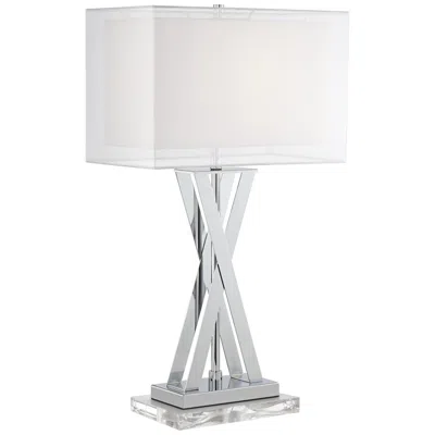 Possini Euro Design Possini Euro Proxima 28" Modern Chrome Lamp With Acrylic Riser In Multi