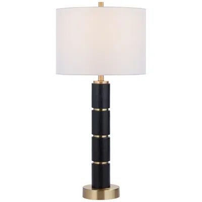 Possini Euro Design Possini Euro Rainier 30 1/2"h Black Faux Leather Column Table Lamp