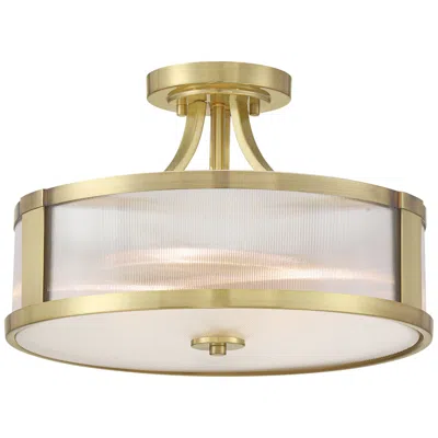 Possini Euro Design Possini Euro Randall 16" Wide Brass Drum Ceiling Light