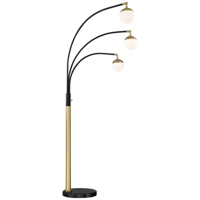 Possini Euro Design Possini Euro Rayne 72" Warm Gold And Black 3-light Arc Floor Lamp