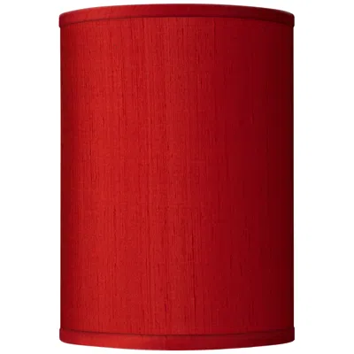 Possini Euro Design Possini Euro Red Faux Silk Dupioni Cylinder Lamp Shade 8x8x11 (spider)