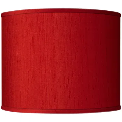 Possini Euro Design Possini Euro Red Faux Silk Dupioni Drum Lamp Shade 14x14x11 (spider)