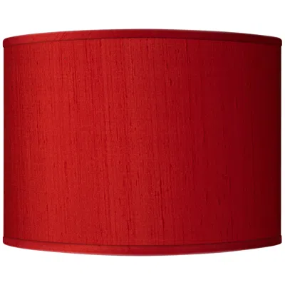 Possini Euro Design Possini Euro Red Faux Silk Dupioni Drum Lamp Shade 15.5x15.5x11 (spider)