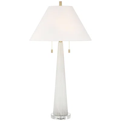 Possini Euro Design Possini Euro Regina 33" High White Fluted Glass 2-light Table Lamp