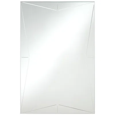 Possini Euro Design Possini Euro Relevei Silver 26" X 39" Rectangular Wall Mirror