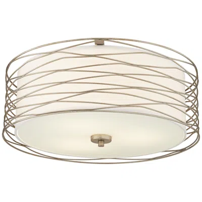 Possini Euro Design Possini Euro Rivulet 18" Wide Spun Silver Metal Ceiling Light