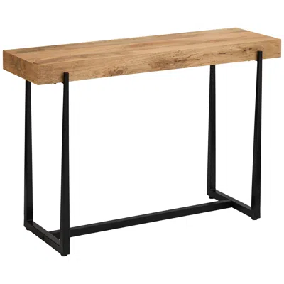 Possini Euro Design Possini Euro Roanoke 44" Wide Natural Wood Console Table In Black