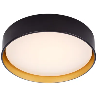 Possini Euro Design Possini Euro Russo 14" Wide Black And Brass Led Ceiling Light