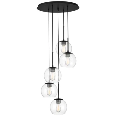 Possini Euro Design Possini Euro Samantha 19 1/2" Black And Orb Glass Multi-light Pendant