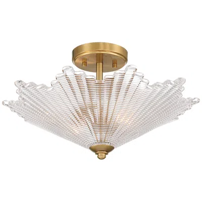 Possini Euro Design Possini Euro Sambuco 17 1/2"w Warm Brass 2-light Bowl Ceiling Light
