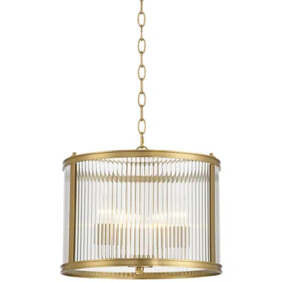 Possini Euro Design Possini Euro San Rocco 16"w Gold Fluted Glass 3-light Pendant Light