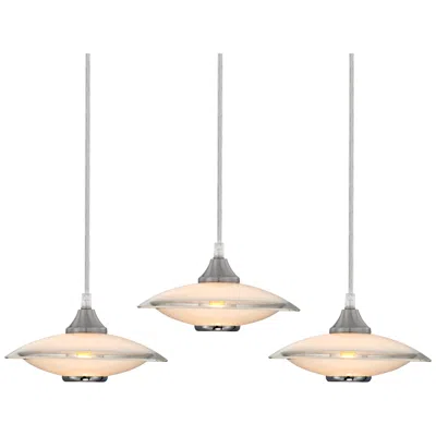 Possini Euro Design Possini Euro Saucer 8"w Nickel And Glass Led Mini Pendant Set Of 3