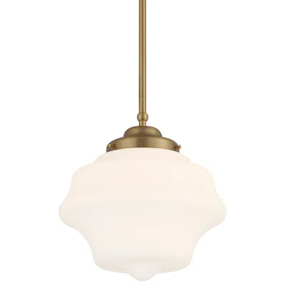 Possini Euro Design Possini Euro Schoolhouse 11" Soft Gold Opal Glass Mini Pendant