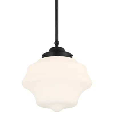Possini Euro Design Possini Euro Schoolhouse 11"w Black And Opal Schoolhouse Pendant Light