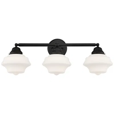 Possini Euro Design Possini Euro Schoolhouse 27 1/4" Wide Black 3-light Bath Light