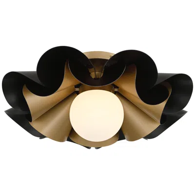 Possini Euro Design Possini Euro Sedna 18"w Black And Warm Gold Ceiling Light