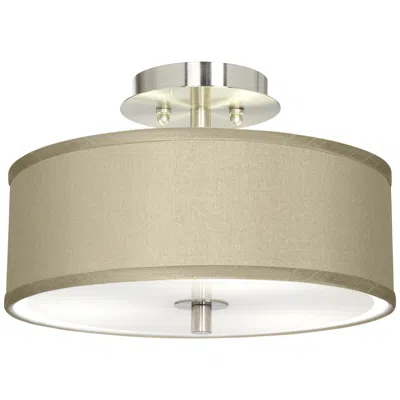 Possini Euro Design Possini Euro Sesame Faux Silk 14" Wide Ceiling Light