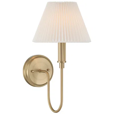 Possini Euro Design Possini Euro Sinclair 16" High Satin Brass Fabric Shade Wall Sconce