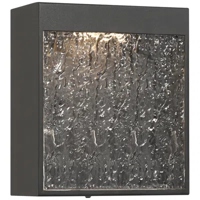 Possini Euro Design Possini Euro Sofia 8 1/2"h Black Hammered Glass Led Outdoor Wall Light