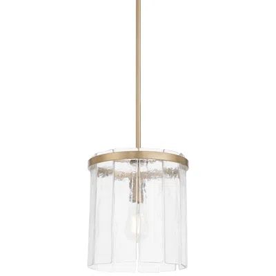 Possini Euro Design Possini Euro Soresi 10"w Satin Brass And Piastra Glass Mini Pendant In Gold