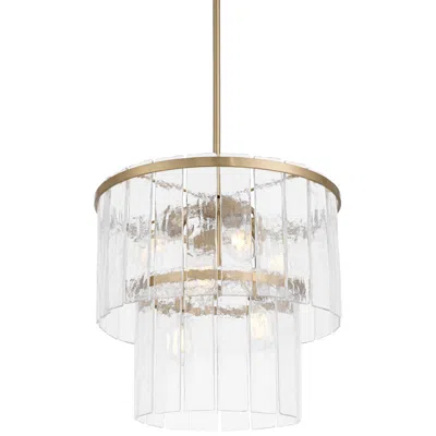 Possini Euro Design Possini Euro Soresi 20"w Satin Brass And Piastra Glass 6-light Pendant