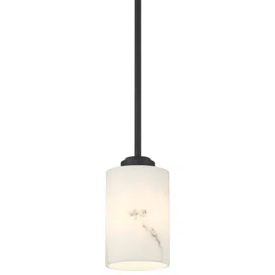 Possini Euro Design Possini Euro Stoker 5" Wide Black Faux Alabaster Mini Pendant Light