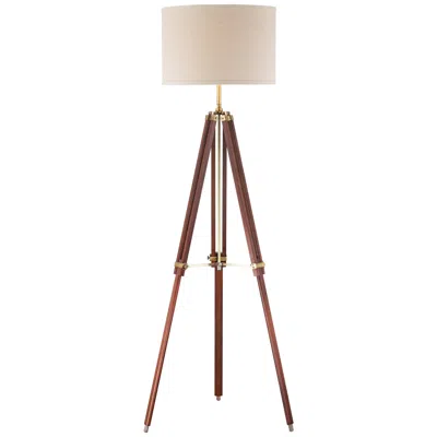 Possini Euro Design Possini Euro Surveyor Wood Adjustable Tripod Floor Lamp With Smart Sockets