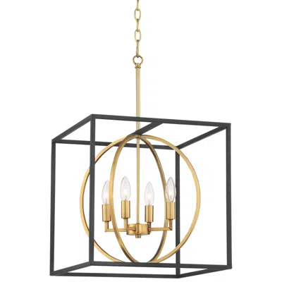 Possini Euro Design Possini Euro Sydney 16 1/2" Black And Gold Modern Foyer Pendant Light