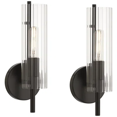Possini Euro Design Possini Euro Taurus 13 1/2" High Matte Black Wall Sconce Set Of 2