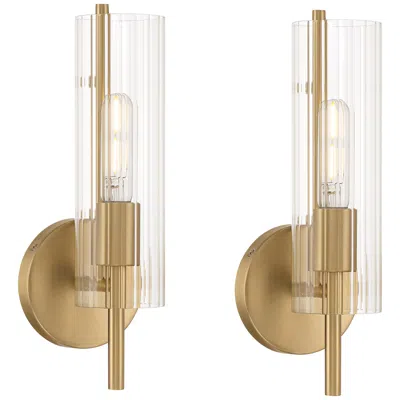 Possini Euro Design Possini Euro Taurus 13 1/2"h Brushed Champagne Wall Sconce Set Of 2