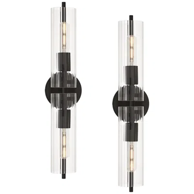 Possini Euro Design Possini Euro Taurus 22" Wide Matte Black 2-light Bath Light Set Of 2