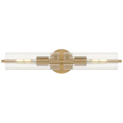 Possini Euro Design Possini Euro Taurus 22"w Brushed Champagne Glass 2-light Bath Light