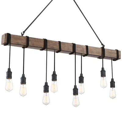 Possini Euro Design Possini Euro Tomas 42 1/4" Black And Wood Grain Kitchen Island Pendant