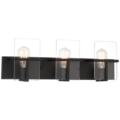 Possini Euro Design Possini Euro Trezza 24" Wide Matte Black 3-light Vanity Bath Light