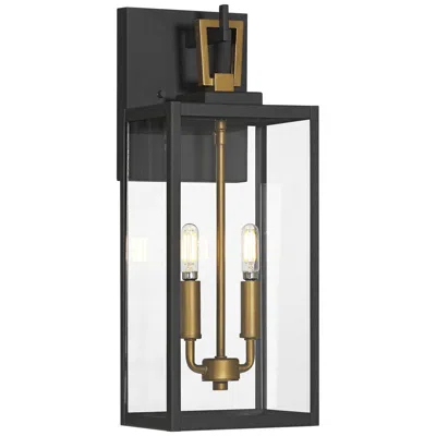Possini Euro Design Possini Euro Trystin 18"h Black & Brass 2-light Outdoor Wall Light