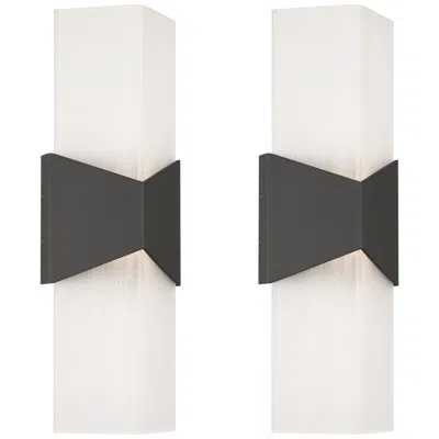 Possini Euro Design Possini Euro Tux 18" High Black And White Led Wall Sconce Set Of 2