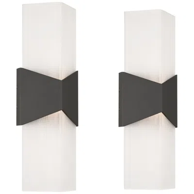 Possini Euro Design Possini Euro Tux 18"h Black And White Led Outdoor Wall Light Set Of 2