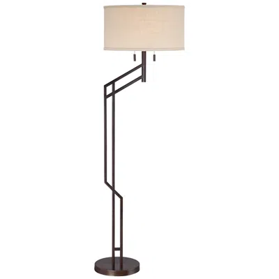 Possini Euro Design Possini Euro Tyler 61 3/4" Bronze Pull Chain Offset Arm Floor Lamp