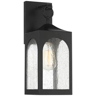 Possini Euro Design Possini Euro Tyne 16" High Matte Black Lantern Outdoor Wall Light