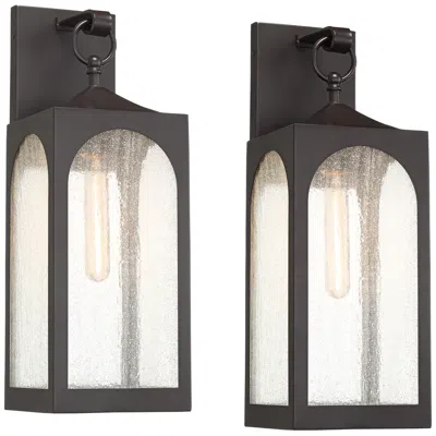 Possini Euro Design Possini Euro Tyne 20.5" Bronze Lantern Outdoor Wall Lights Set Of 2