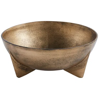 Possini Euro Design Possini Euro Vanda 13 3/4" Wide Antique Gold Metal Footed Bowl