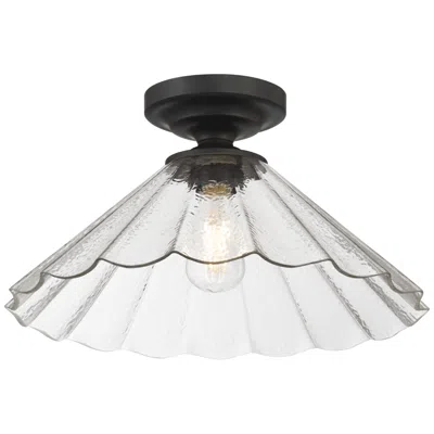 Possini Euro Design Possini Euro Vandross 16" Wide Matte Black Cast Glass Ceiling Light