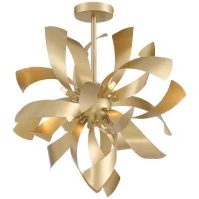 Possini Euro Design Possini Euro Verity 22" 6-light Led Modern Gold Twisted Ceiling Light