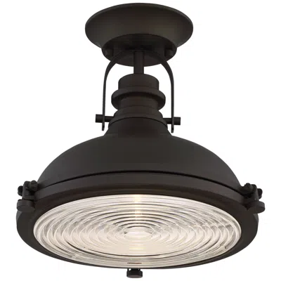 Possini Euro Design Possini Euro Verndale 11 3/4" Wide Bronze Industrial Ceiling Light